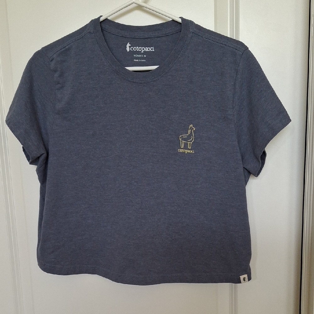 Cotopaxi Crop T-shirt Size M Heather Blue Organic Cotton Blend